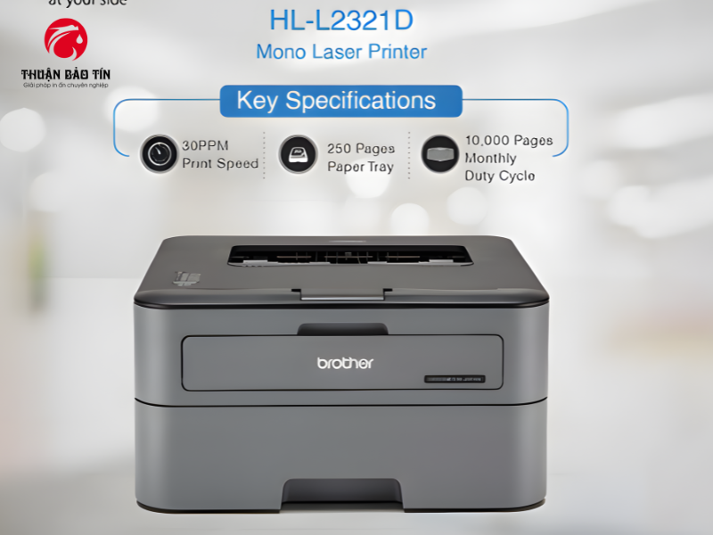 Máy in laser trắng đen đơn năng Brother HL-L2321D giải pháp in ấn hiệu quả cho văn phòng vừa và nhỏ