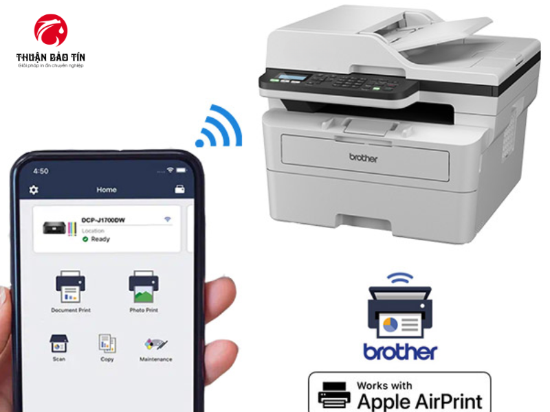 Máy in Brother MFC-B7810DW hỗ trợ kết nối WiFi băng tần 5GHz, LAN và USB
