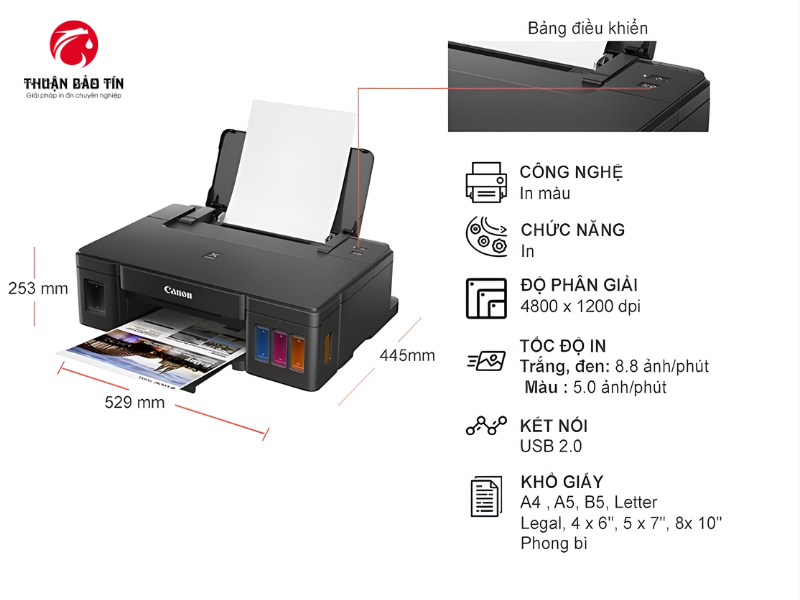 Canon G1010 sở hữu hệ thống mực liên tục GI-790 giúp tiết kiệm chi phí in ấn lâu dài