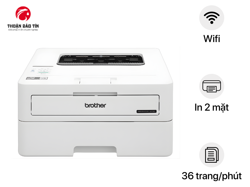 Máy in Brother HL-B2180DW với công nghệ in laser đen trắng hiện đại cho bản in sắc nét, rõ ràng và đều màu.